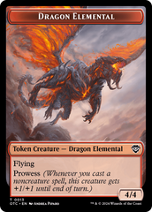 Dragon Elemental // Bird Illusion Double-Sided Token [Outlaws of Thunder Junction Commander Tokens] | Tabernacle Games