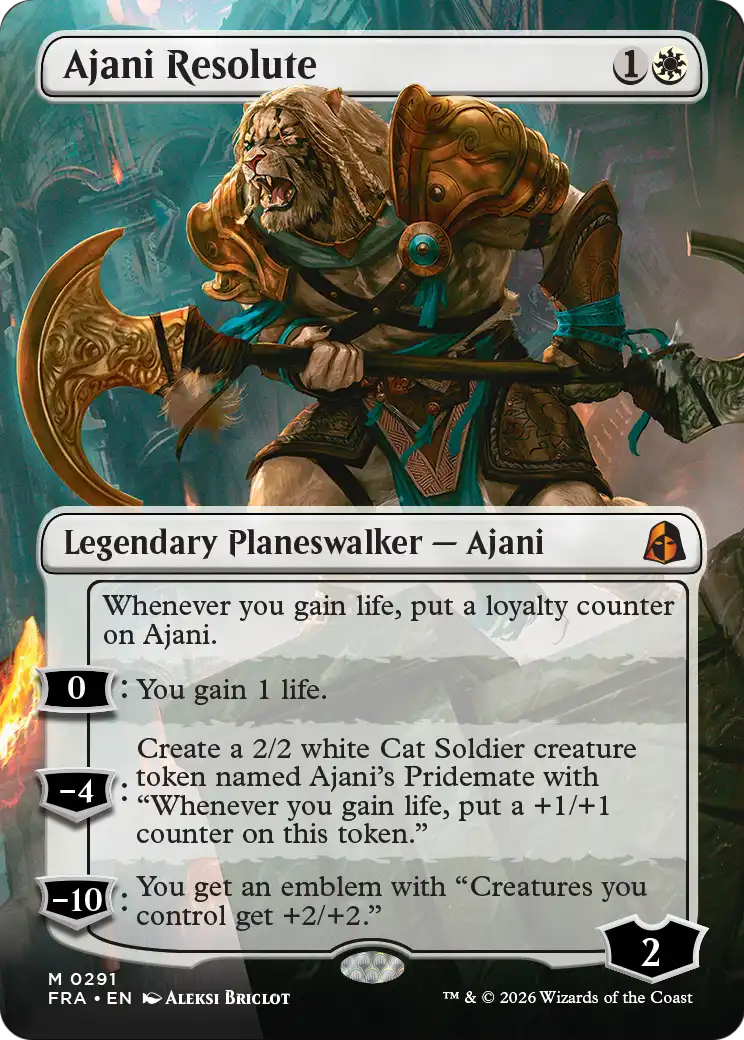 Ajani Resolute (Borderless) [Reality Fracture] | Tabernacle Games