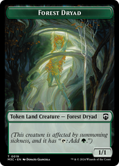 Boar (Ripple Foil) // Forest Dryad Double-Sided Token [Modern Horizons 3 Commander Tokens] | Tabernacle Games
