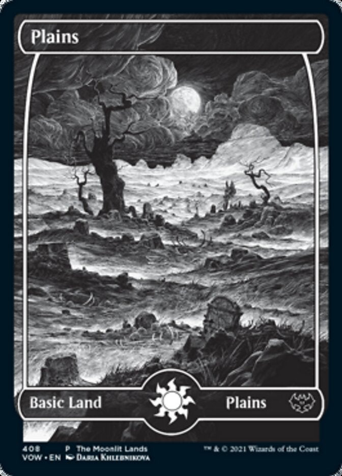 Plains (The Moonlit Lands) (Foil Etched) [Innistrad: Crimson Vow Promos] | Tabernacle Games