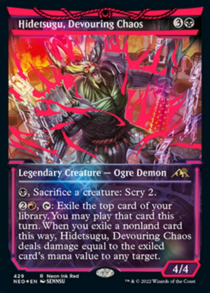 Hidetsugu, Devouring Chaos (Neon Ink Red) [Kamigawa: Neon Dynasty] | Tabernacle Games