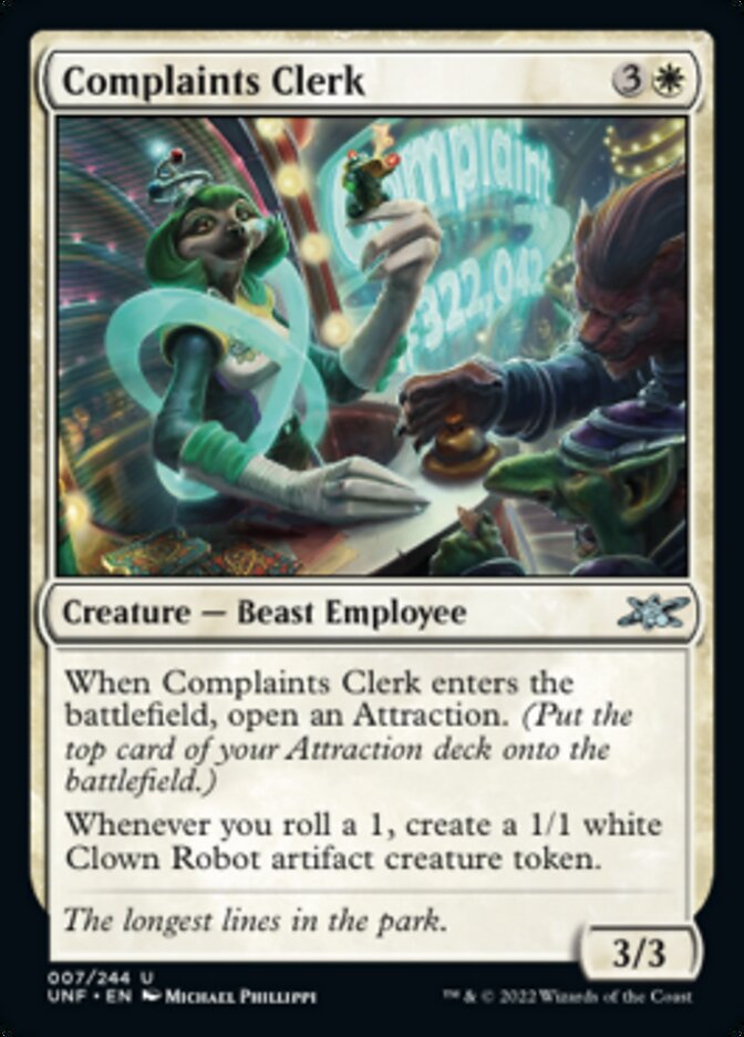 Complaints Clerk [Unfinity] | Tabernacle Games