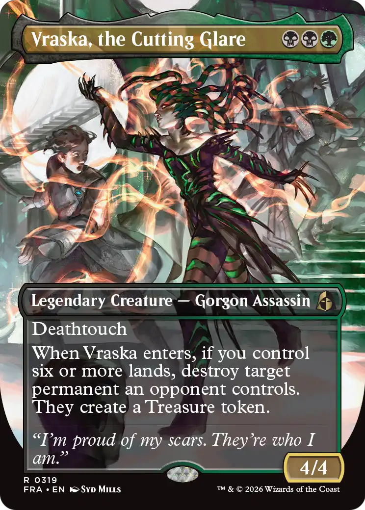 Vraska, the Cutting Glare (Borderless) [Reality Fracture] | Maze of Fitzroy