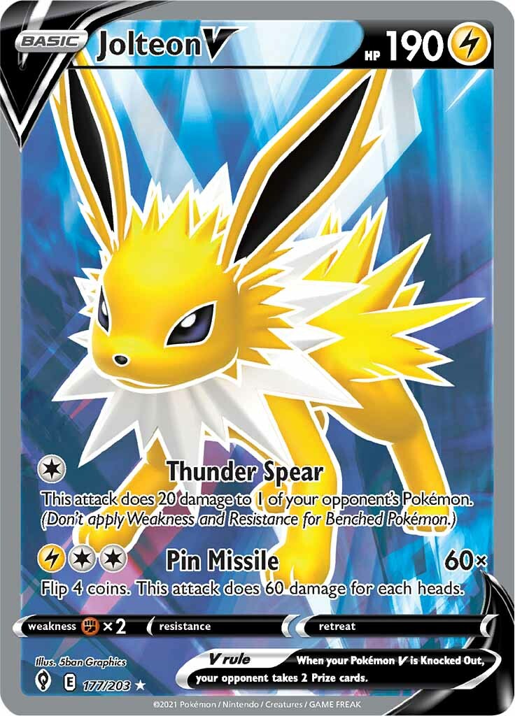 Jolteon V (177/203) [Sword & Shield: Evolving Skies] | Tabernacle Games