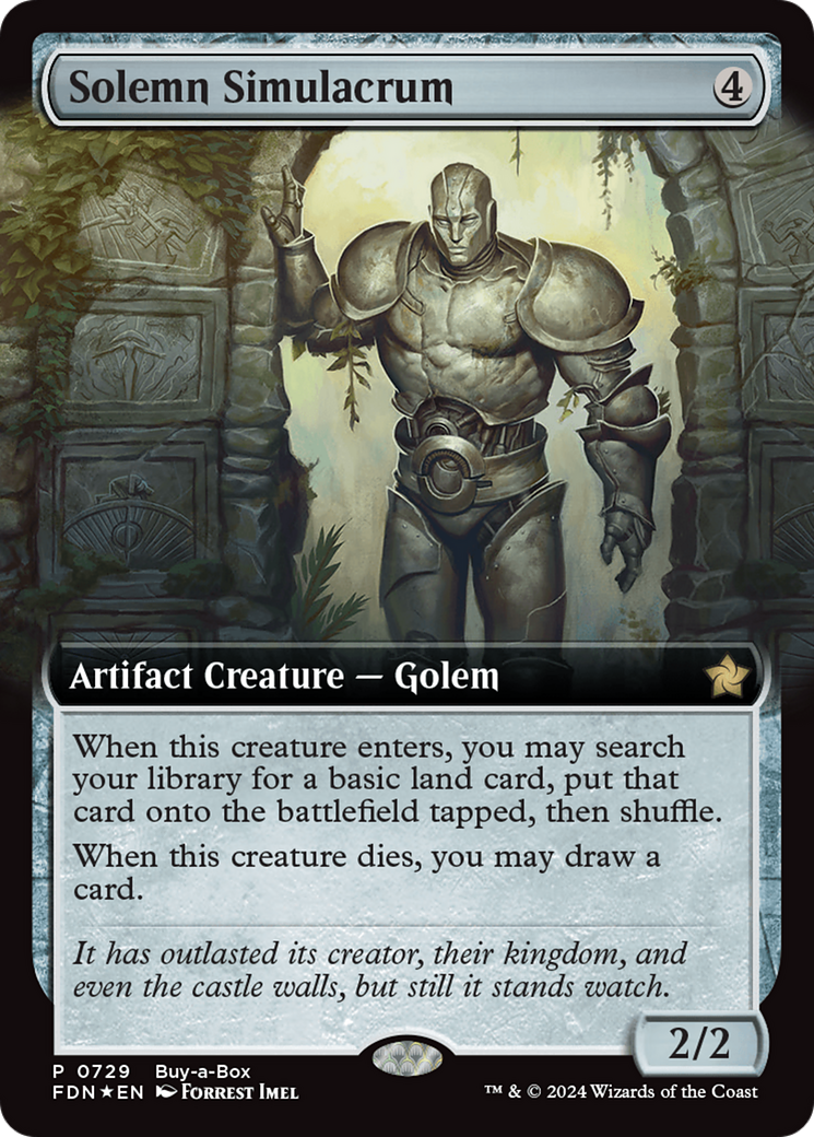 Solemn Simulacrum (Extended Art) (Buy-A-Box) [Foundations Promos] | Tabernacle Games