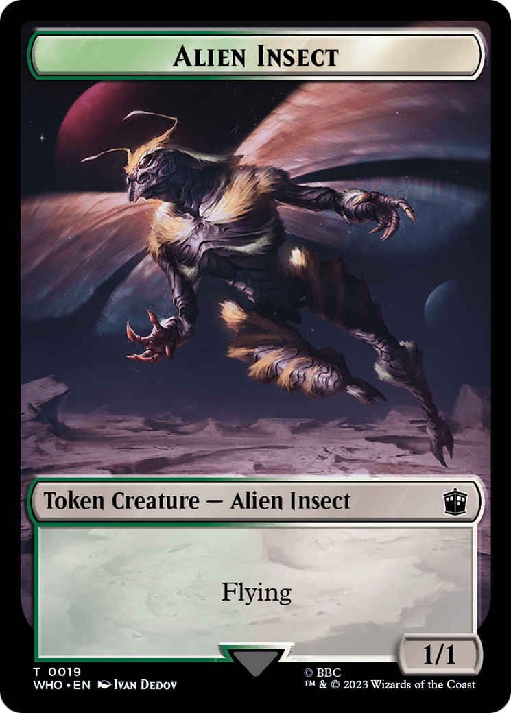 Fish // Alien Insect Double-Sided Token [Doctor Who Tokens] | Tabernacle Games