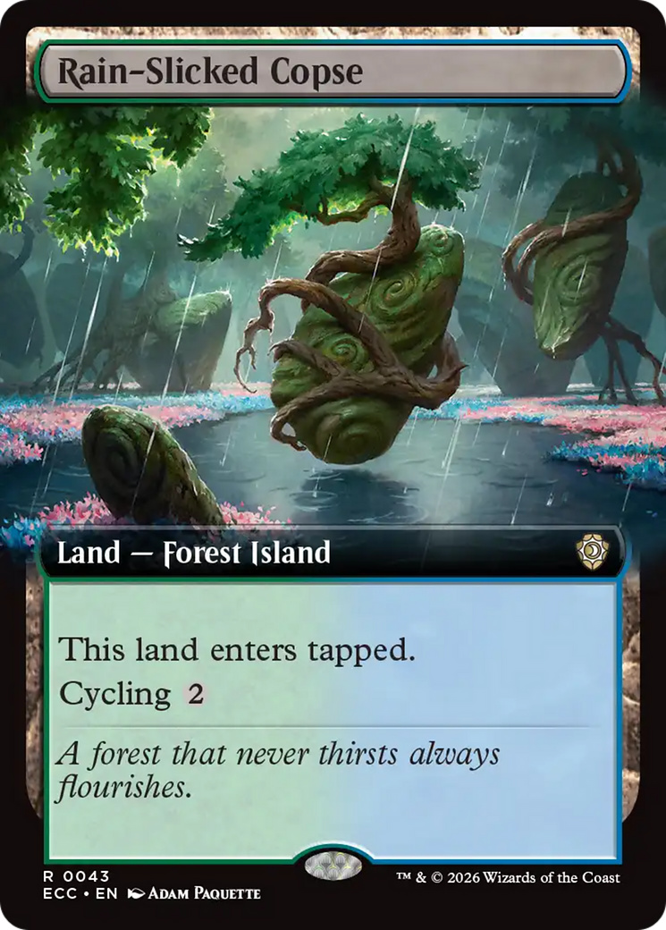 Rain-Slicked Copse (Extended Art) [Lorwyn Eclipsed Commander] | Tabernacle Games
