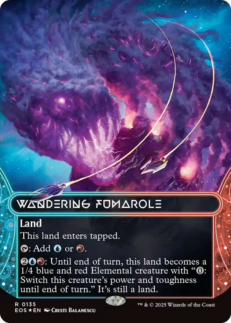 Wandering Fumarole (0135) (Borderless) (Galaxy Foil) [Edge of Eternities: Stellar Sights] | Tabernacle Games