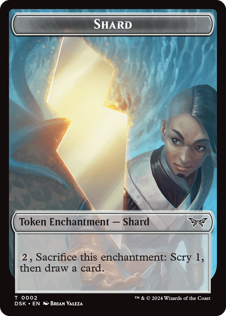 Glimmer // Shard Double-Sided Token [Duskmourn: House of Horror Tokens] | Tabernacle Games