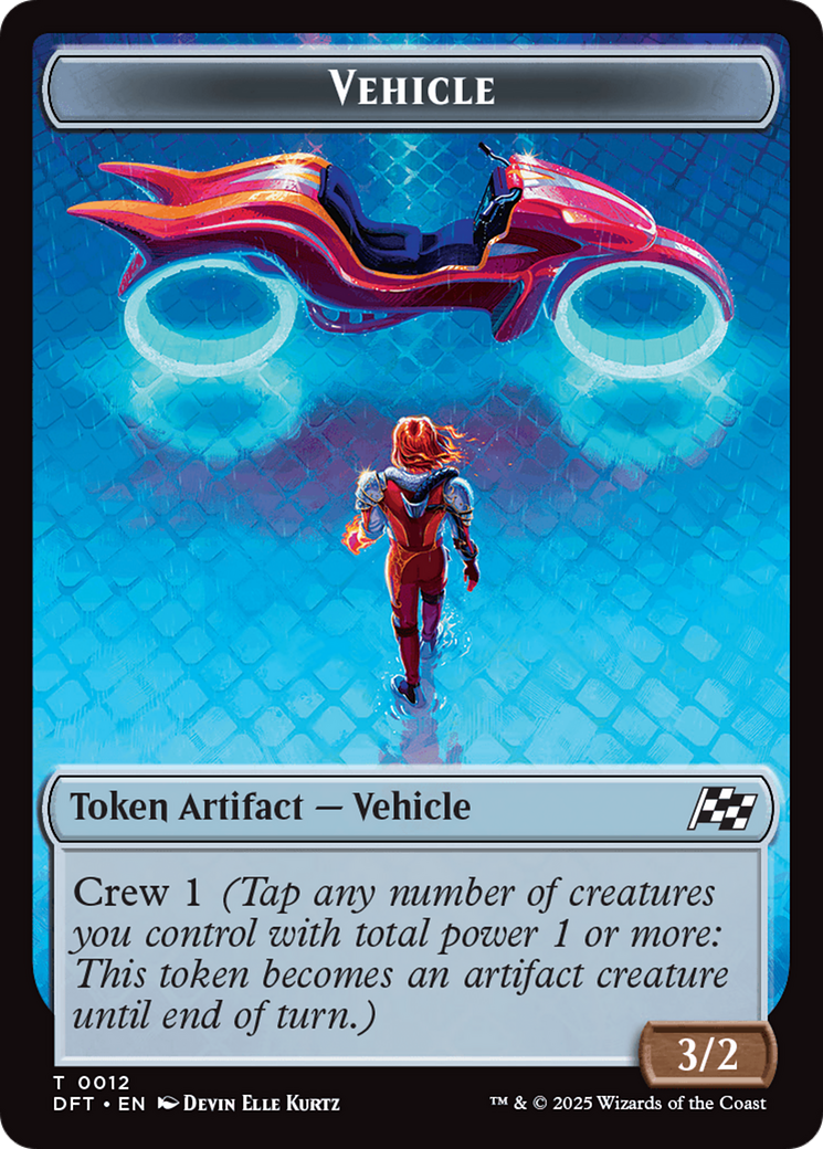 Emblem - Chandra, Spark Hunter // Vehicle Double-Sided Token [Aetherdrift Tokens] | Tabernacle Games