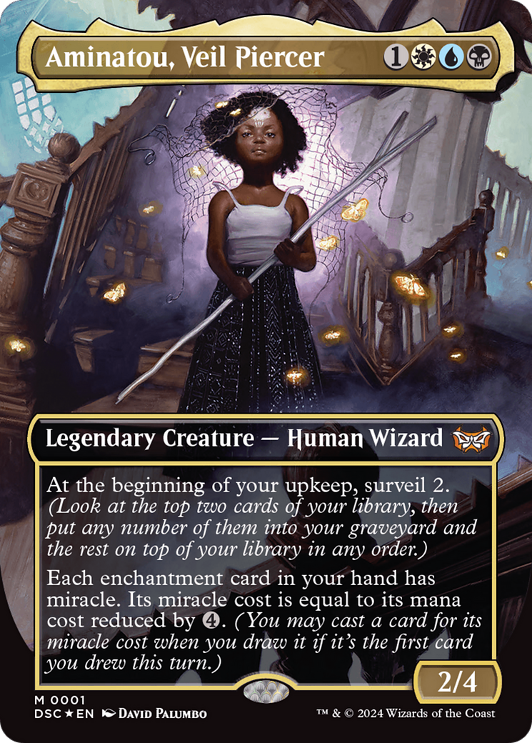 Aminatou, Veil Piercer (Borderless) [Duskmourn: House of Horror Commander] | Tabernacle Games