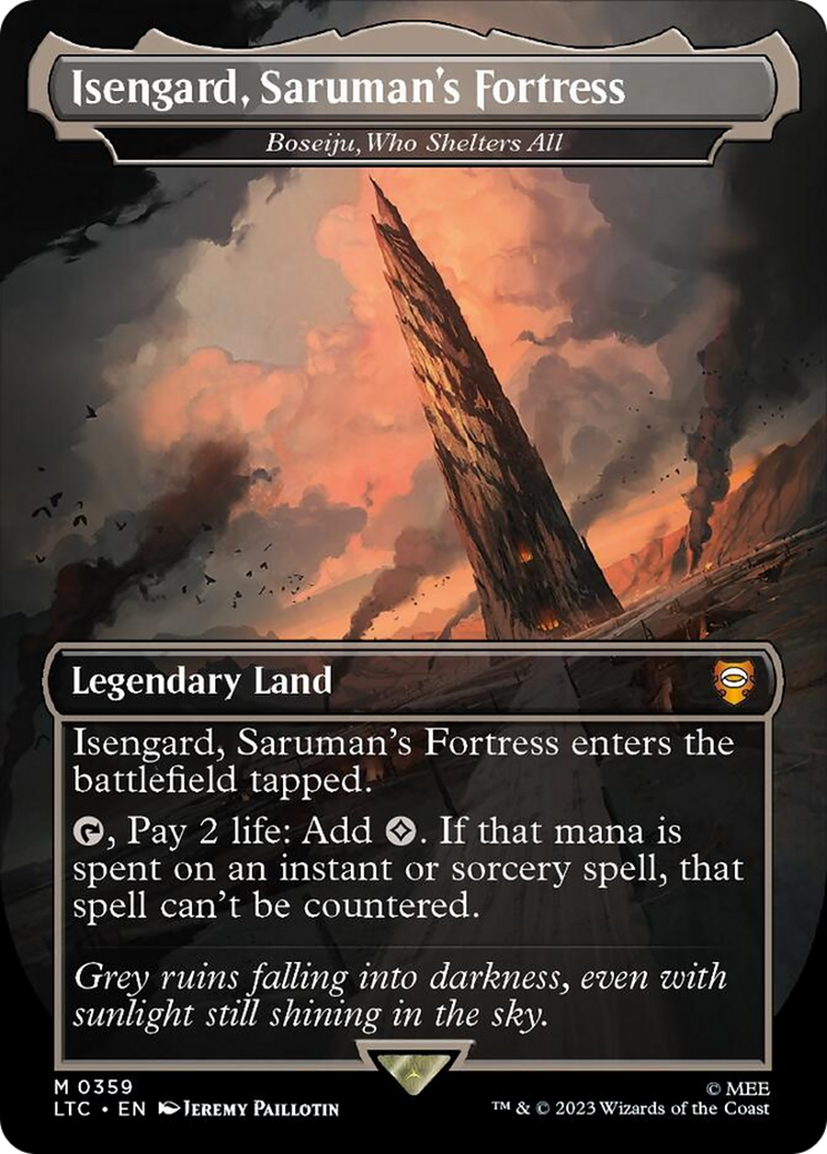 Isengard, Saruman's Fortress - Boseiju, Who Shelters All (Borderless) [The Lord of the Rings: Tales of Middle-Earth Commander] | Tabernacle Games