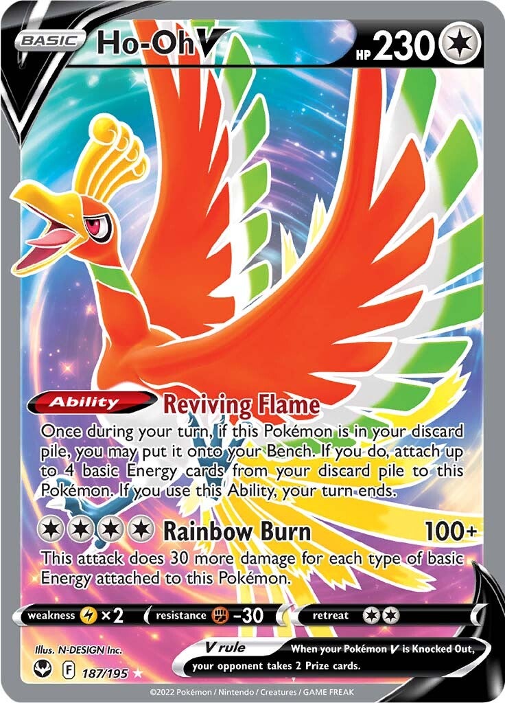 Ho-oh V (187/195) [Sword & Shield: Silver Tempest] | Tabernacle Games