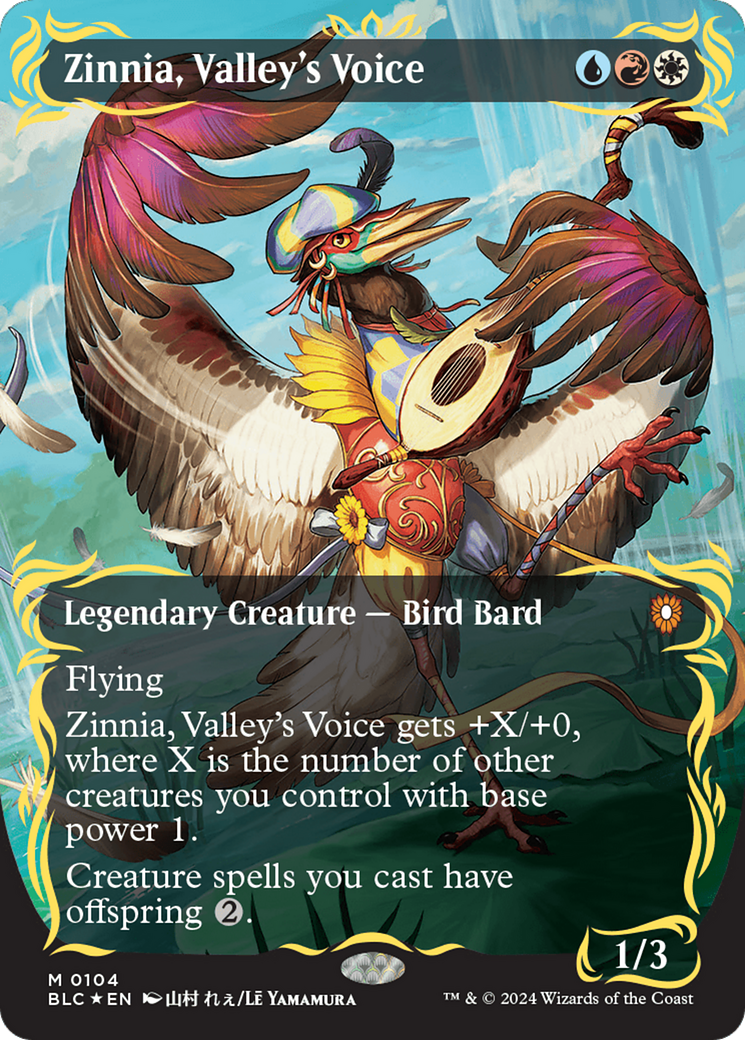 Zinnia, Valley's Voice (Borderless) (Raised Foil) [Bloomburrow Commander] | Tabernacle Games