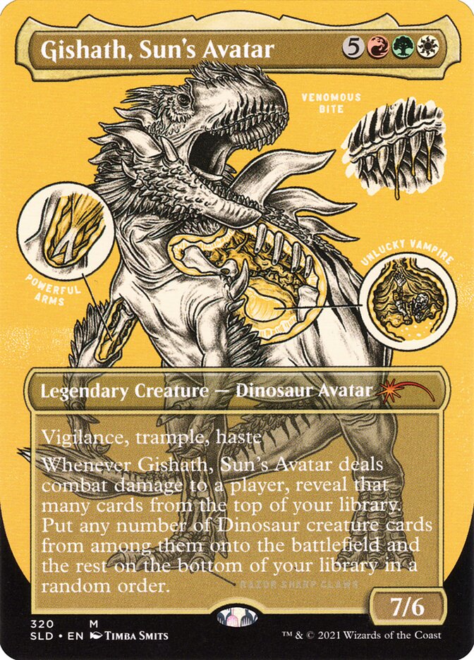 Gishath, Sun's Avatar (Borderless Foil Etched) [Secret Lair Drop Series] | Tabernacle Games