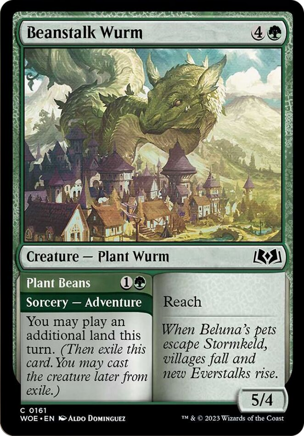 Beanstalk Wurm // Plant Beans [Wilds of Eldraine] | Tabernacle Games