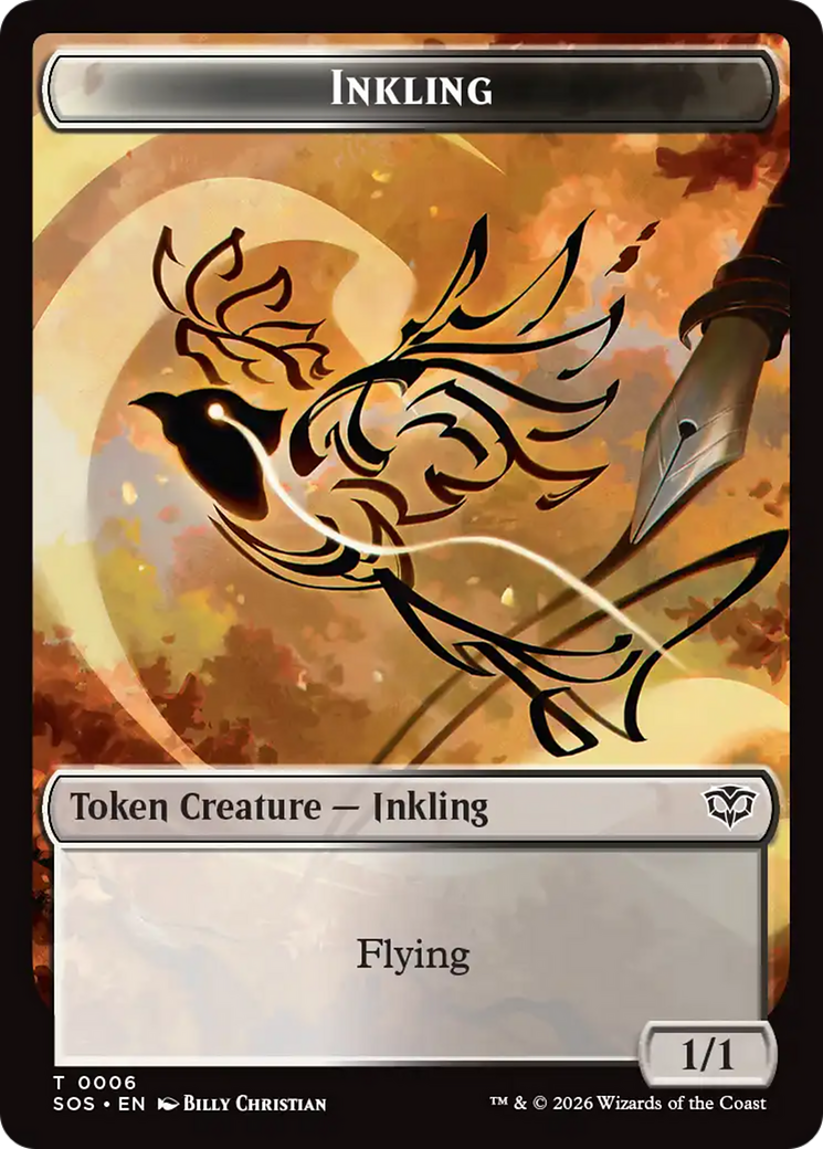 Fractal (0004) // Inkling (006) Double-Sided Token [Secrets of Strixhaven Tokens] | Tabernacle Games