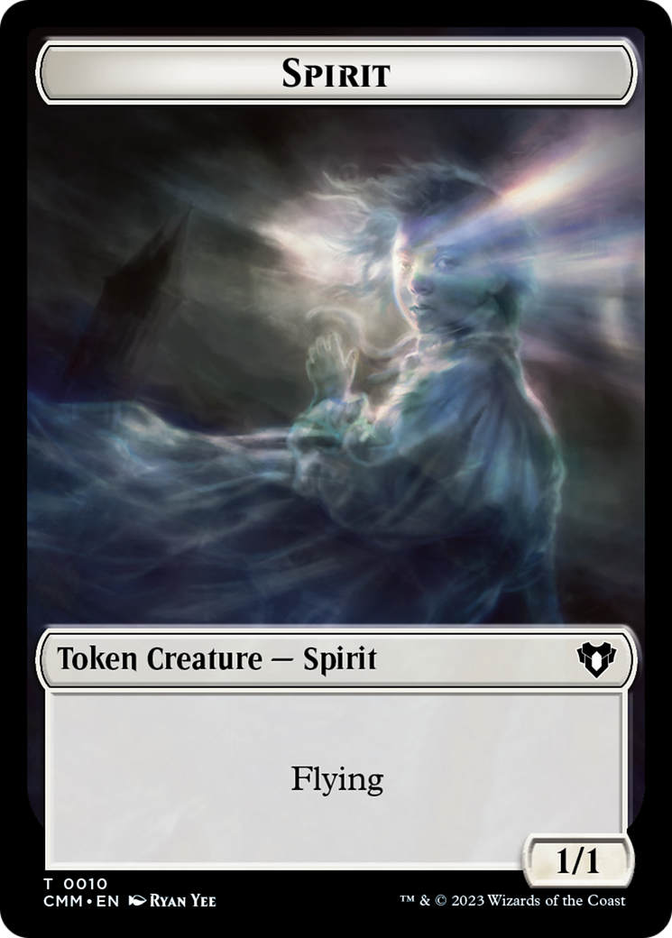 Spirit Token (10) [Commander Masters Tokens] | Tabernacle Games