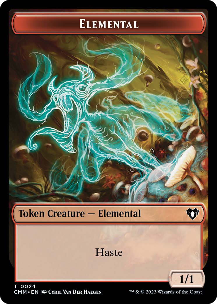 Elemental (0024) // Elf Druid Double-Sided Token [Commander Masters Tokens] | Tabernacle Games