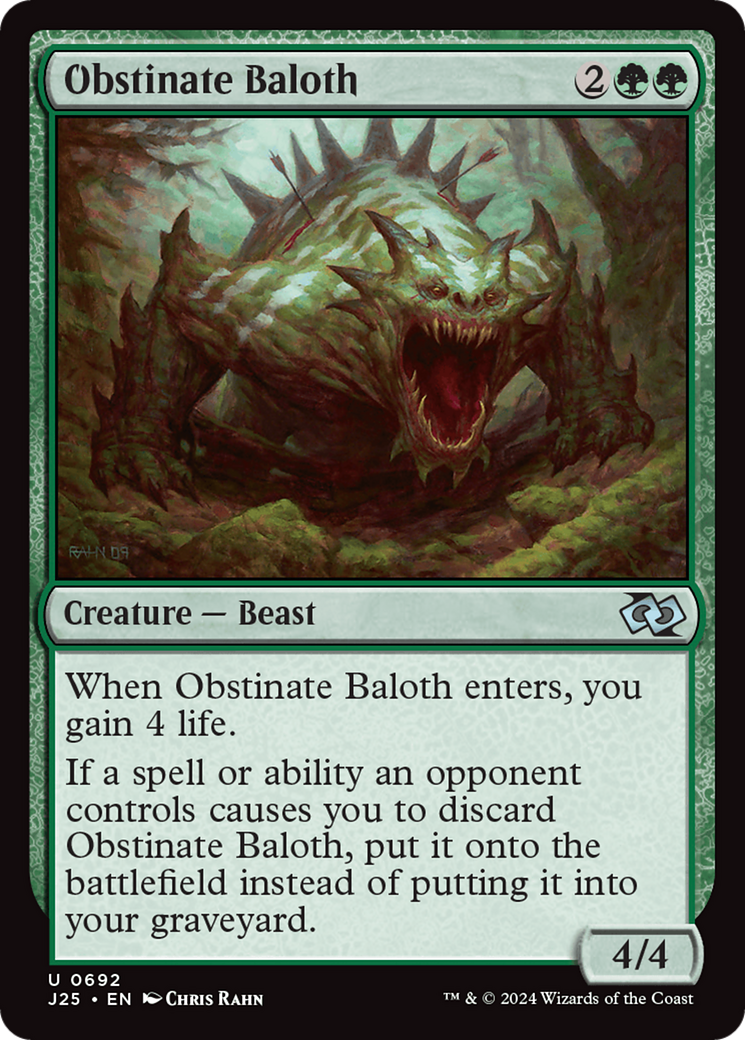 Obstinate Baloth [Foundations Jumpstart] | Tabernacle Games