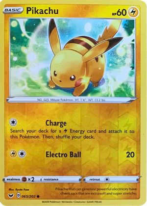 Pikachu (065/202) (Reverse Cosmos Holo) [Sword & Shield: Base Set] | Tabernacle Games