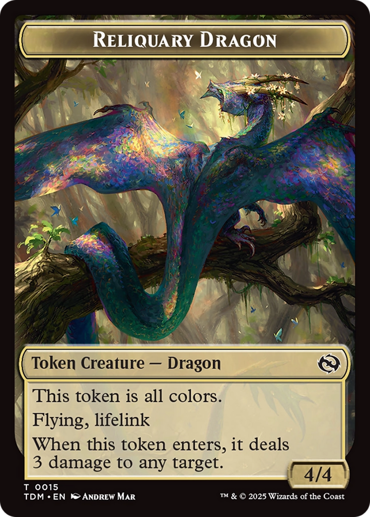 Reliquary Dragon // Dragon (0011) Double-Sided Token [Tarkir: Dragonstorm Tokens] | Tabernacle Games