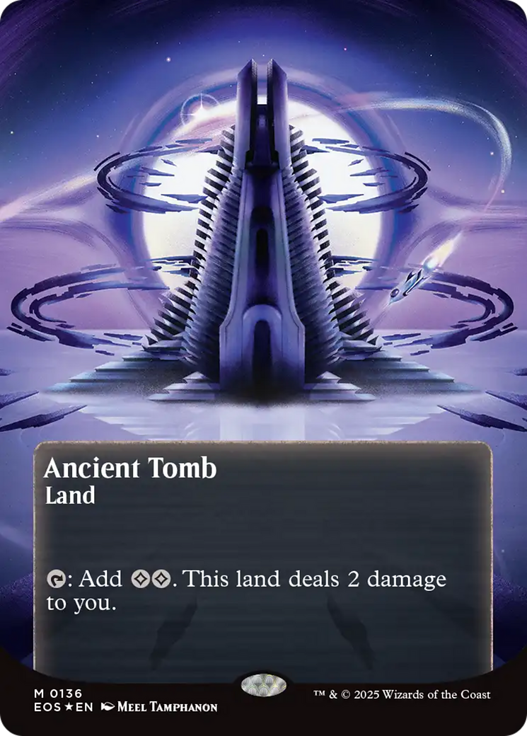 Ancient Tomb (0136) (Borderless) (Galaxy Foil) [Edge of Eternities: Stellar Sights] | Tabernacle Games