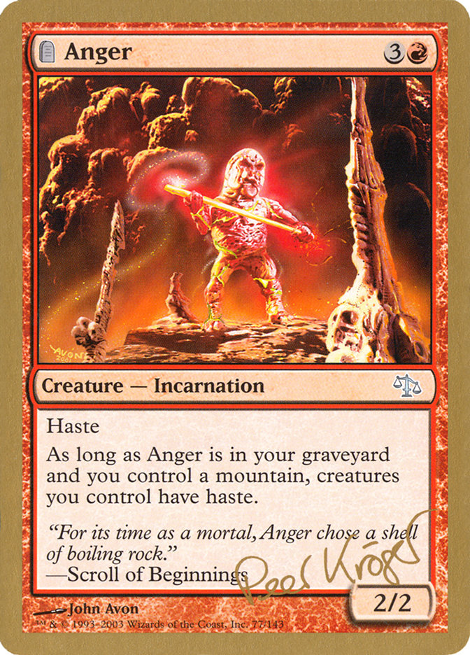 Anger (Peer Kroger) [World Championship Decks 2003] | Tabernacle Games