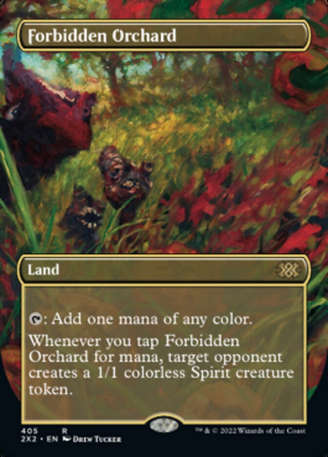 Forbidden Orchard (Borderless Alternate Art) [Double Masters 2022] | Tabernacle Games