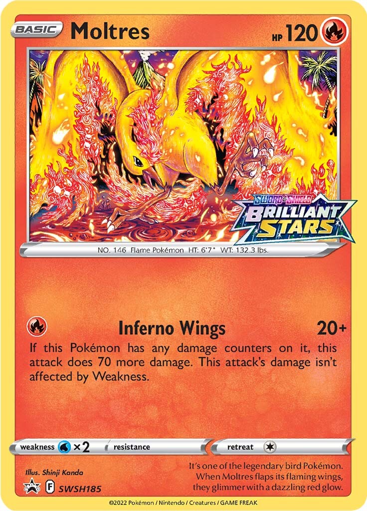 Moltres (SWSH185) (Prerelease Promo) [Sword & Shield: Black Star Promos] | Tabernacle Games