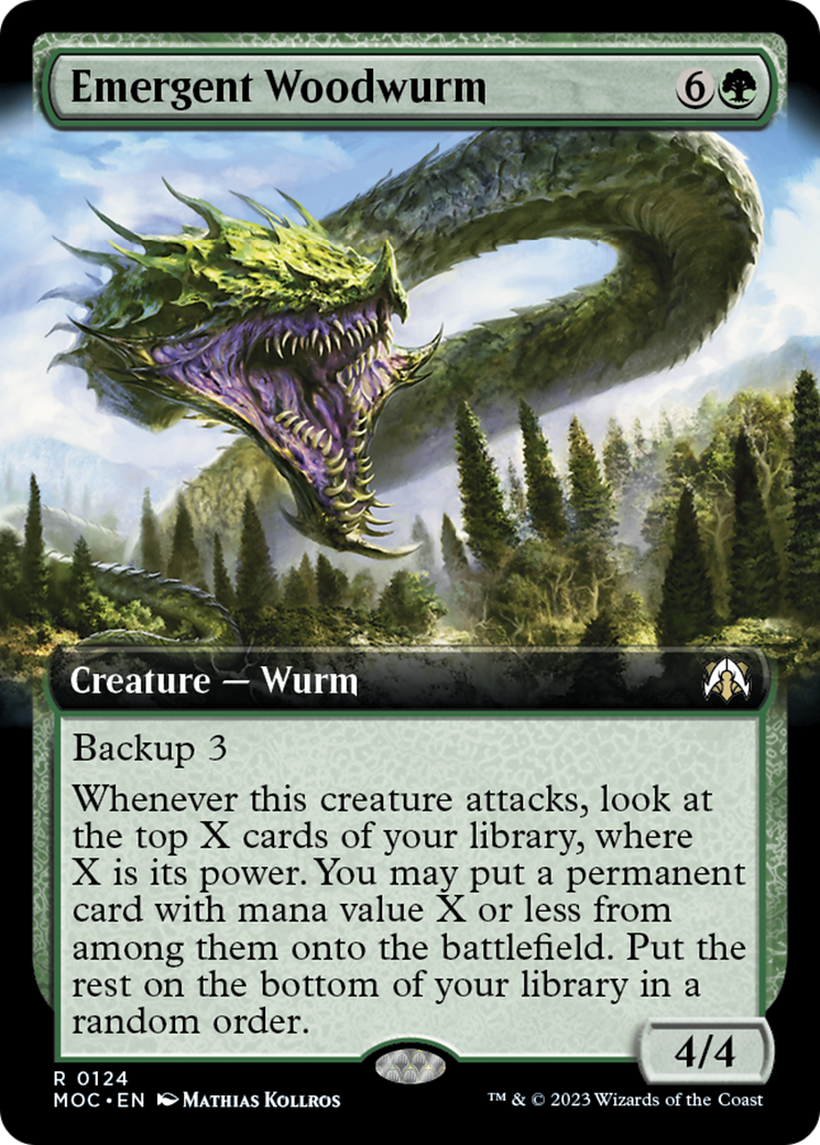 Emergent Woodwurm (Extended Art) [March of the Machine Commander] | Tabernacle Games