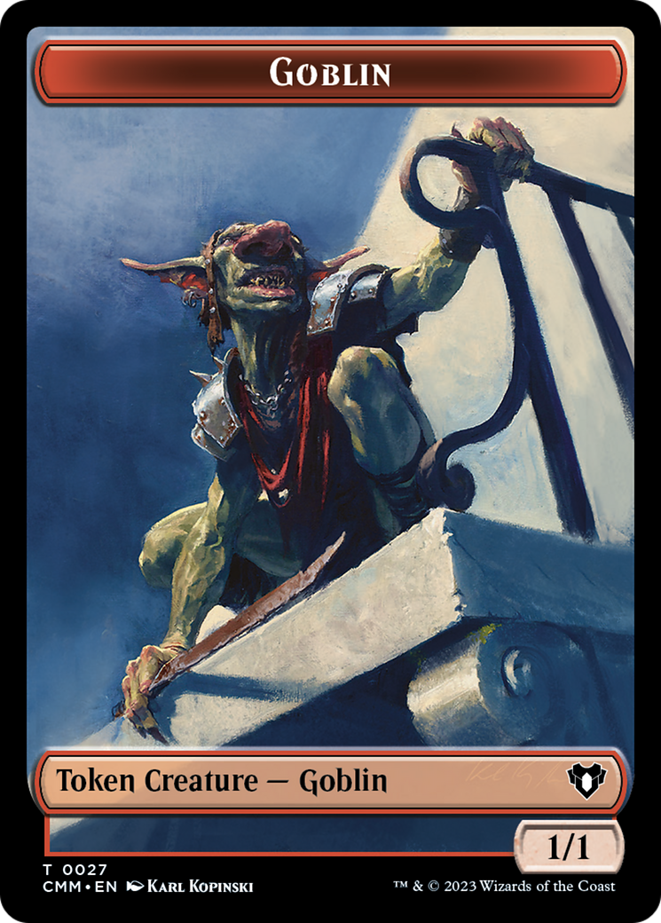 Saproling // Goblin Double-Sided Token [Commander Masters Tokens] | Tabernacle Games