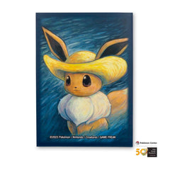 Pokémon Center × Van Gogh Museum: Eevee Inspired by Self-Portrait with Straw Hat Card Sleeves (65 Sleeves) | Tabernacle Games