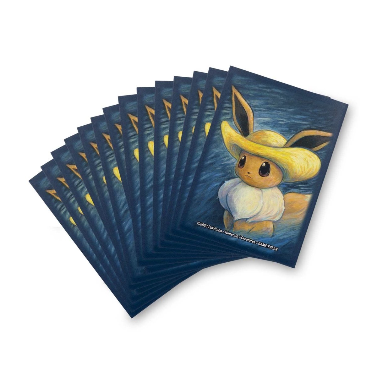 Pokémon Center × Van Gogh Museum: Eevee Inspired by Self-Portrait with Straw Hat Card Sleeves (65 Sleeves) | Tabernacle Games