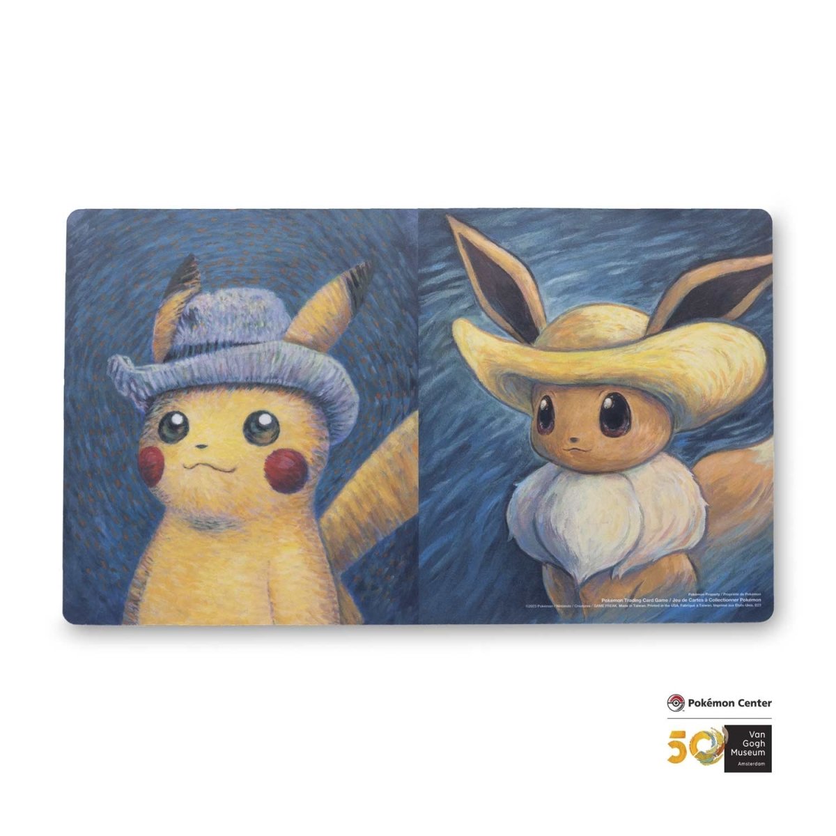 Pokémon Center × Van Gogh Museum: Pikachu & Eevee Inspired by Vincent's Self-Portraits Playmat | Tabernacle Games