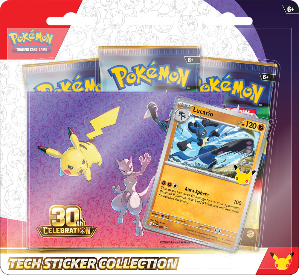 [LIMIT ONE PER PERSON | PREORDER 16 SEP] 30th Celebration Tech Sticker Collection - Lucario | Tabernacle Games
