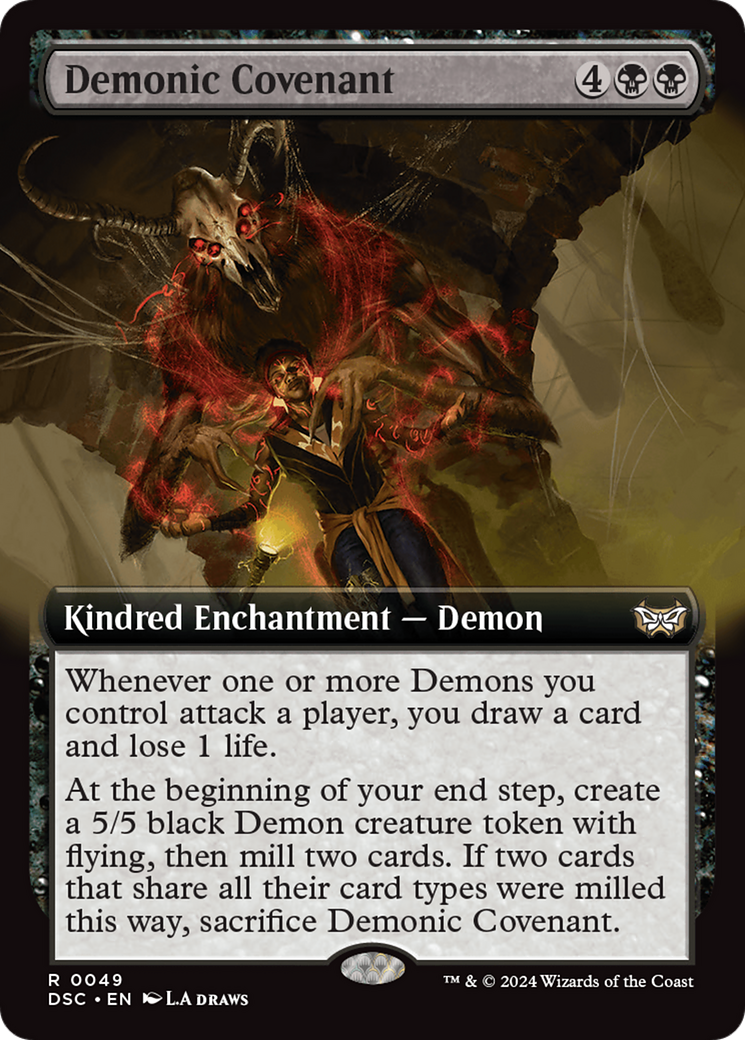 Demonic Covenant (Extended Art) [Duskmourn: House of Horror Commander] | Tabernacle Games