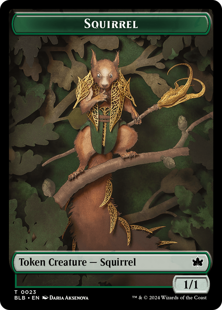 Squirrel // Starscape Cleric Double-Sided Token [Bloomburrow Tokens] | Tabernacle Games