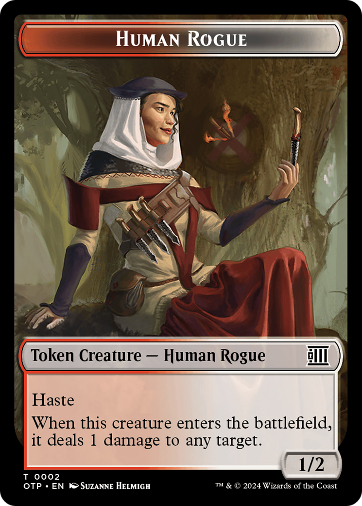 Human Rogue Token [Outlaws of Thunder Junction: Breaking News Tokens] | Tabernacle Games