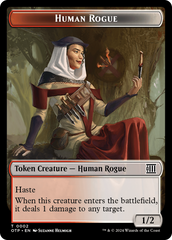 Human Rogue // Plot Double-Sided Token [Outlaws of Thunder Junction: Breaking News Tokens] | Tabernacle Games