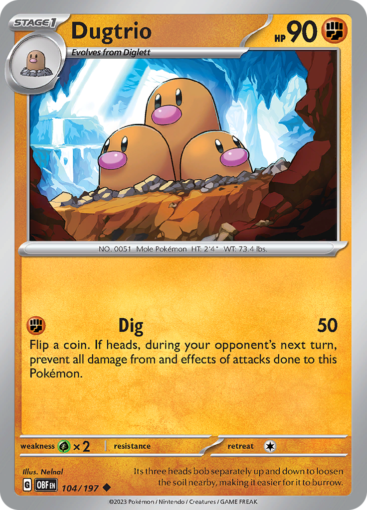 Dugtrio (104/197) [Scarlet & Violet: Obsidian Flames] | Tabernacle Games