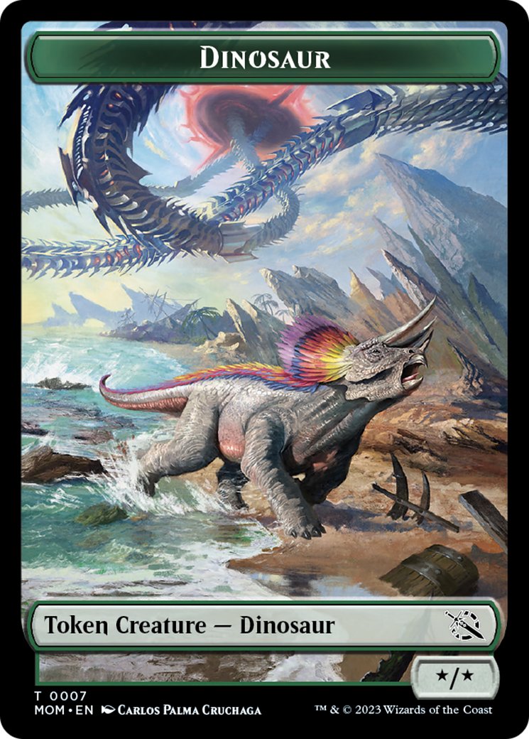 Treasure (21) // Dinosaur Double-Sided Token [March of the Machine Tokens] | Tabernacle Games