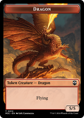 Dragon (Ripple Foil) // Copy Double-Sided Token [Modern Horizons 3 Commander Tokens] | Tabernacle Games