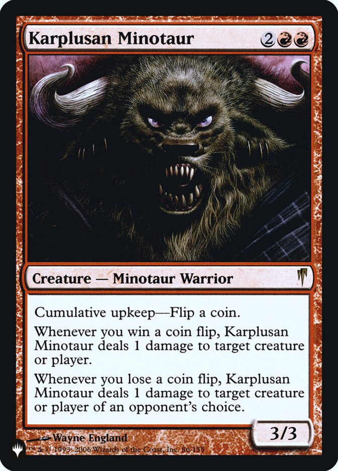 Karplusan Minotaur [Secret Lair: Heads I Win, Tails You Lose] | Tabernacle Games