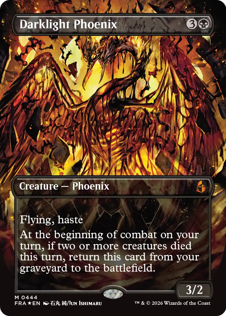 Darklight Phoenix (Borderless) (0444) [Reality Fracture] | Tabernacle Games