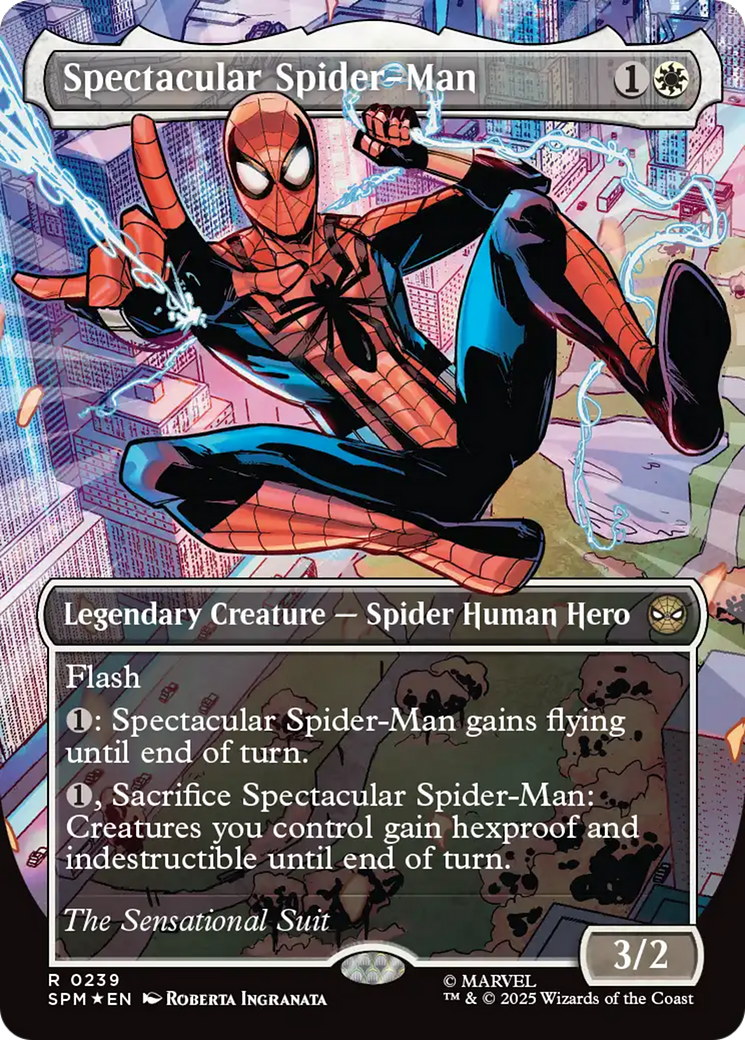 Spectacular Spider-Man (0239) (Borderless) (Textured Foil) [Marvel's Spider-Man] | Tabernacle Games