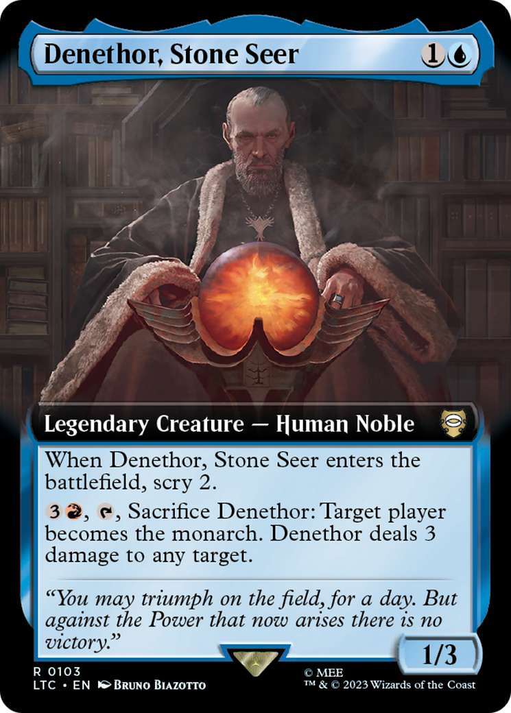 Denethor, Stone Seer (Extended Art) [The Lord of the Rings: Tales of Middle-Earth Commander] | Tabernacle Games