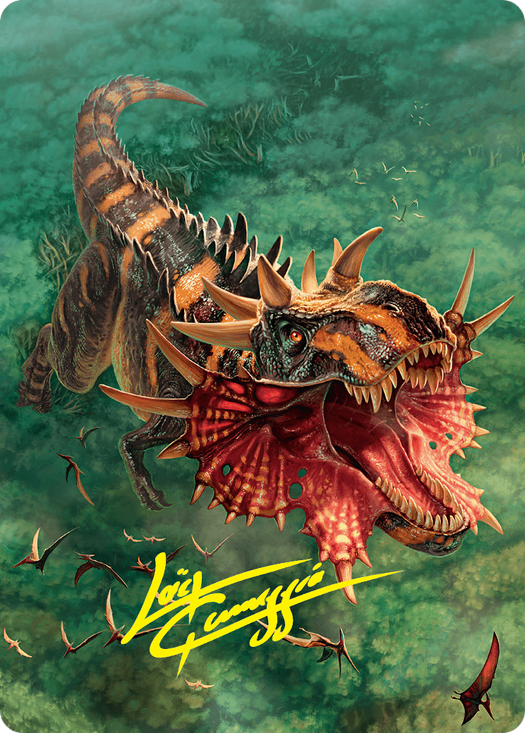 Gigantosaurus Art Card (53/54) (Gold-Stamped Signature) [Foundations Art Series] | Tabernacle Games