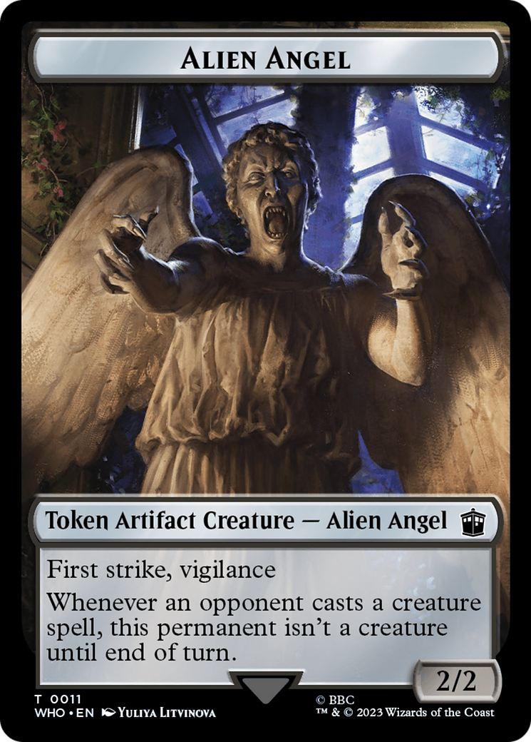 Alien Angel // Clue (0021) Double-Sided Token [Doctor Who Tokens] | Tabernacle Games