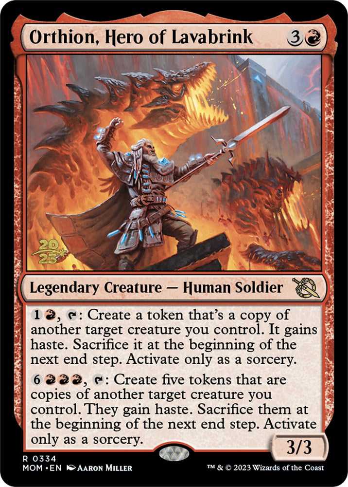 Orthion, Hero of Lavabrink [March of the Machine Prerelease Promos] | Tabernacle Games